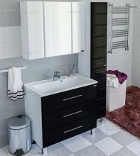 Мебель для ванной СанТа Омега Люкс 100 напольная черная