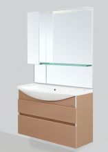 Мебель для ванной Gemelli Glass Estra 90 подвесная 2 ящика colorglass