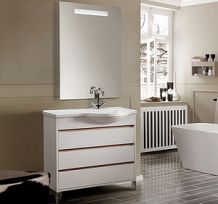 Мебель для ванной Belux Лира New 90 белая, молочный дуб R