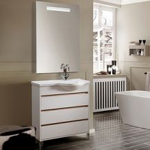 Мебель для ванной Belux Лира New 80 белая, молочный дуб R