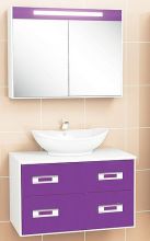 Мебель для ванной Merkana Рондо 86 фиолетовая 2 ящика