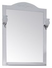Зеркало ASB-Mebel Флоренция Квадро 60 белое, патина серебро со светильниками